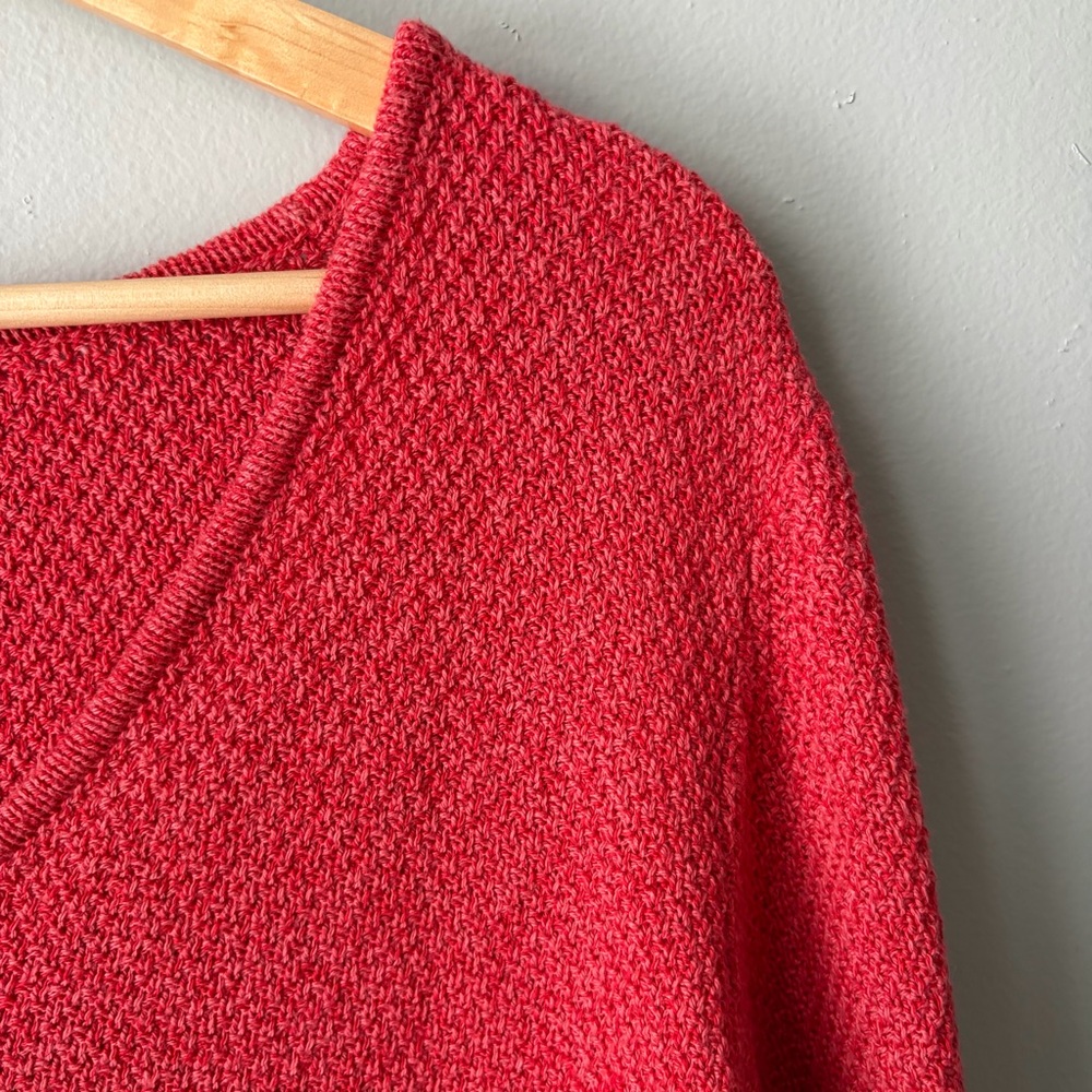 J. Jill Womens V-neck Sweater Cotton Blend Brick Red Size Large - Picture 7 of 10